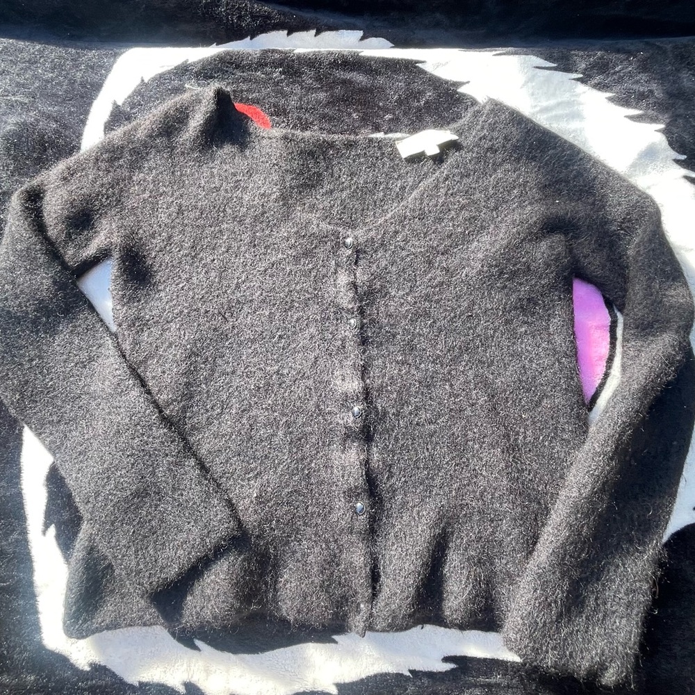 LA MAILLE SÉZANE - Sz Small Angora Blend V Neck Cardigan Top